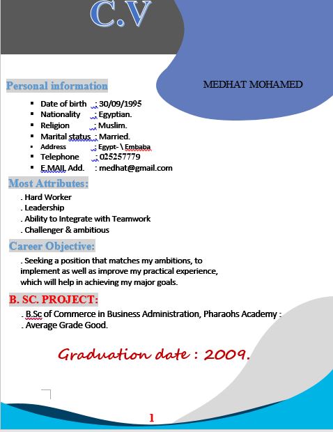 كتابة ونسخ سيرة ذاتية 